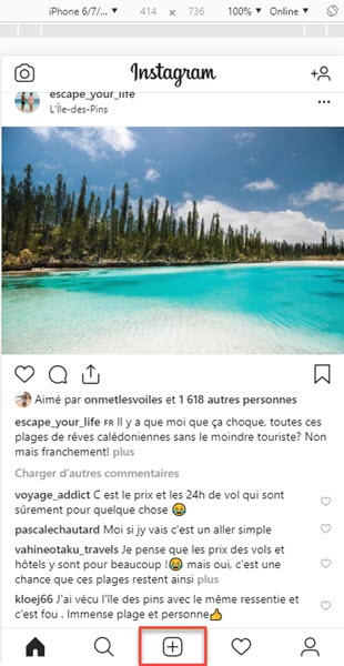 Instagram et Chrome